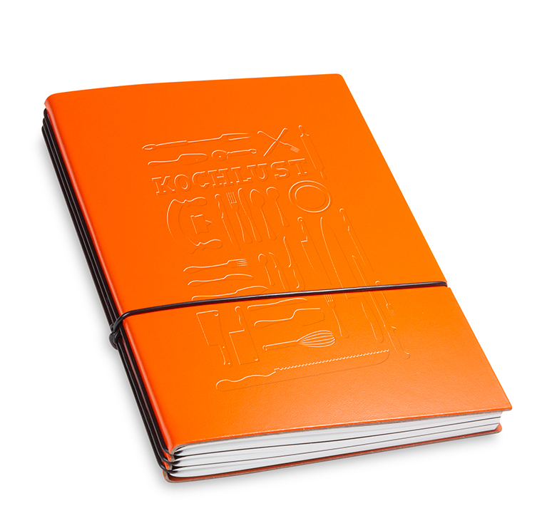 A5 3er cookbook Lefa orange, 3 inlays (L250)