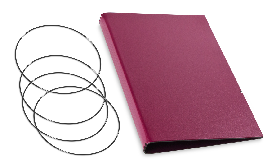 A5 Cover for 3 inlays, Lefa purple incl. ElastiXs (L270)