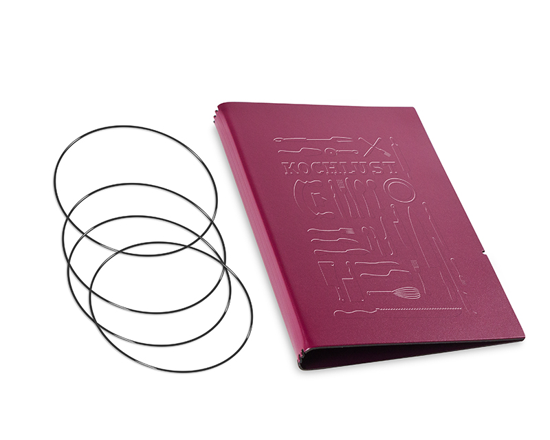 A5 3er cookbook cover Lefa purple, for 3 inlays (L270)
