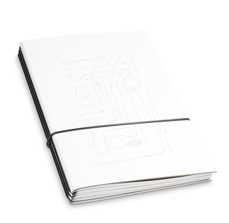 A5 3er cookbook Lefa white, 3 inlays (L150)