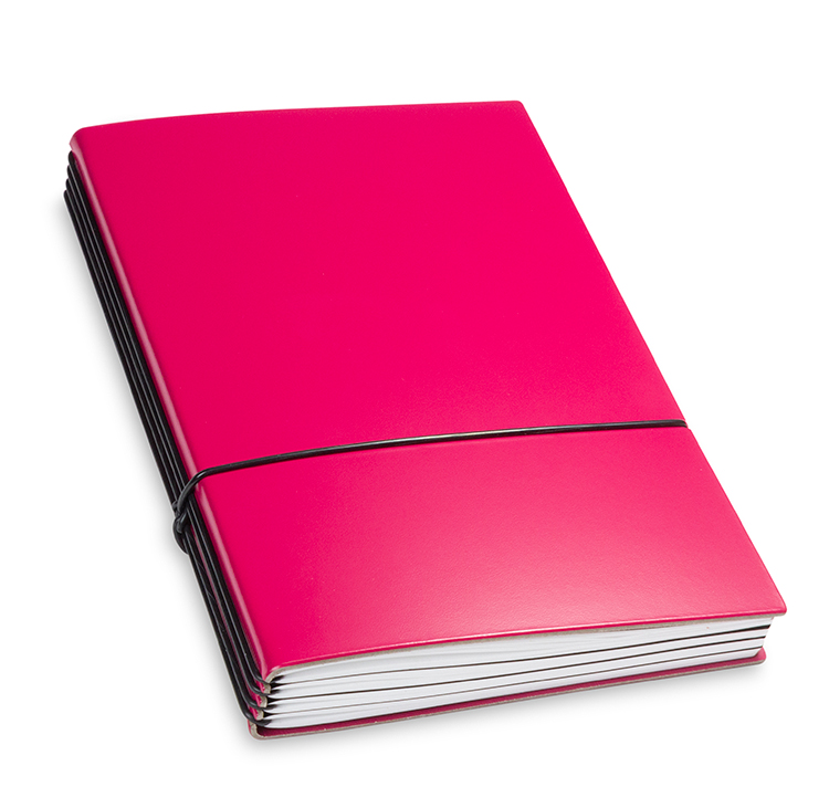 A5 4er Lefa notebook with weekly calendar 2024, coated magenta (L260)