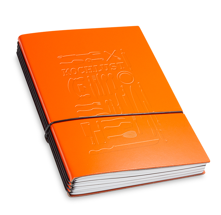 A5 4er cookbook Lefa orange, 4 inlays (L250)