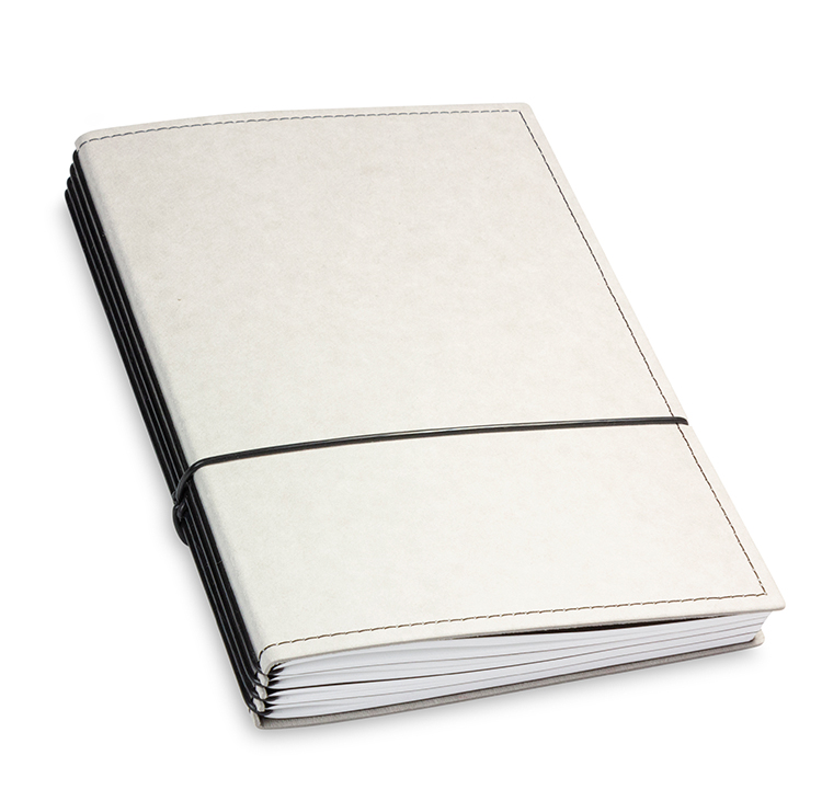 A5 4er notebook texon stone/black, 4 inlays (L200)
