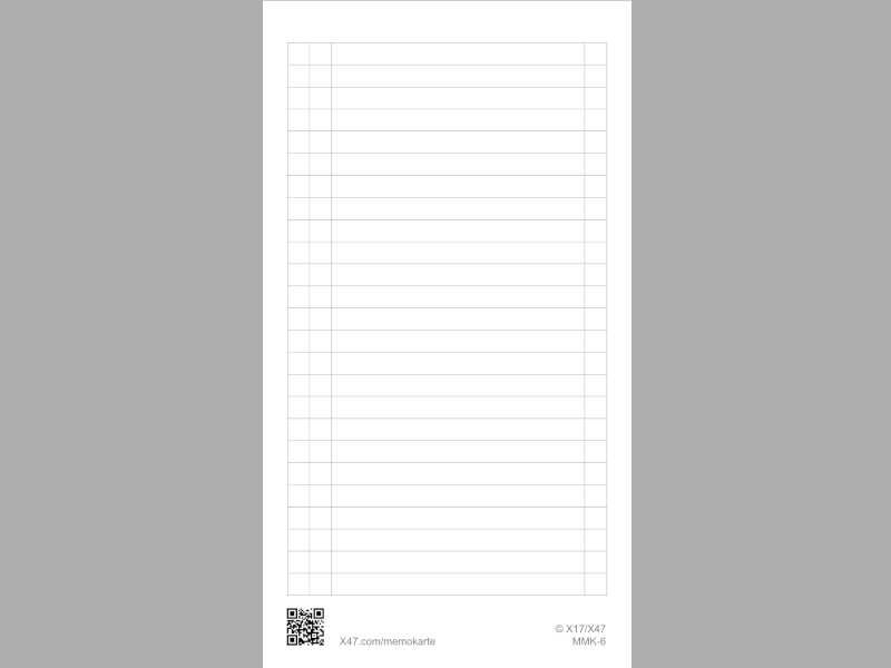 A6 memo cards, pack of 12