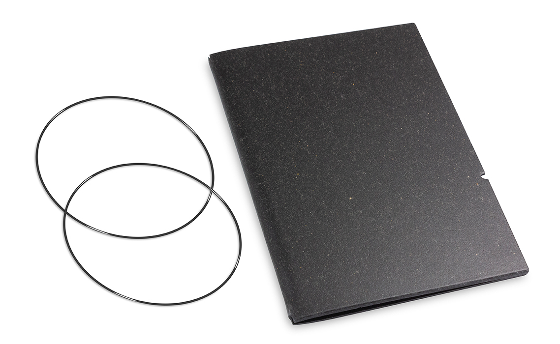 A6 Cover for 1 inlay, Lefa graphite incl. ElastiXs (L180)