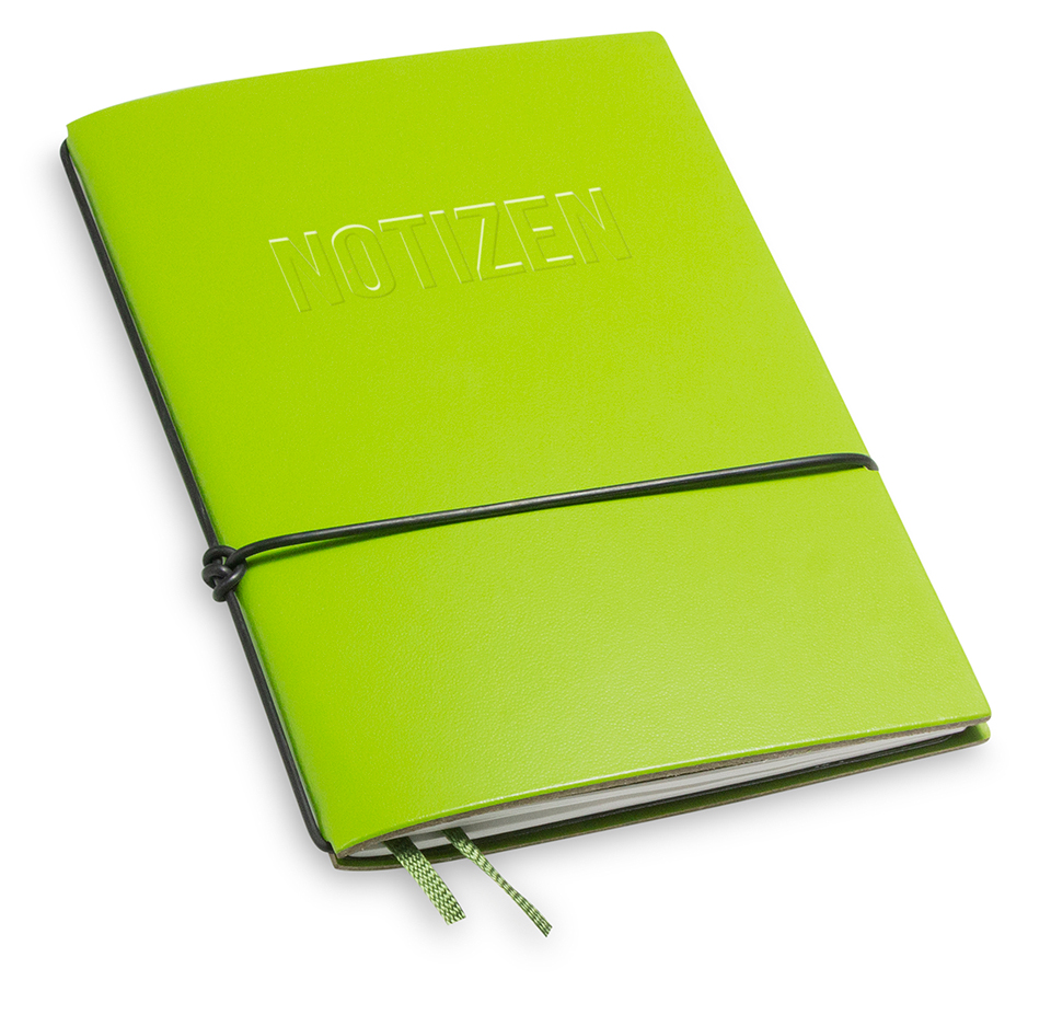 "NOTIZEN" A6 1er notebook Lefa green, 1 inlay (L230)