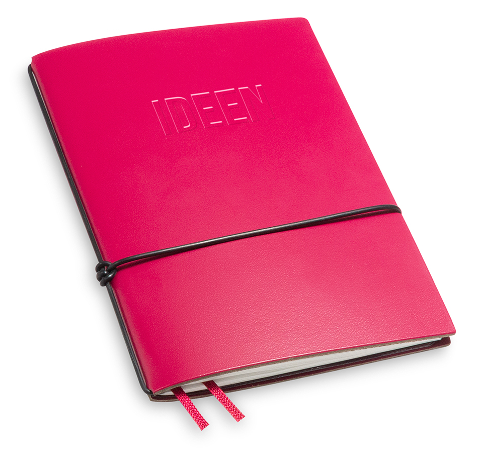 "IDEEN" A6 1er notebook Lefa magenta with branding (L260)