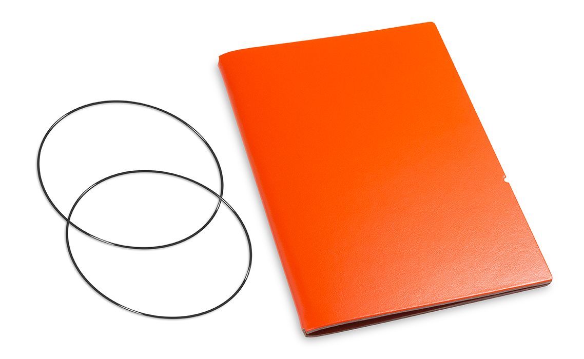 A6 Cover for 1 inlay, Lefa orange incl. ElastiXs (L250)