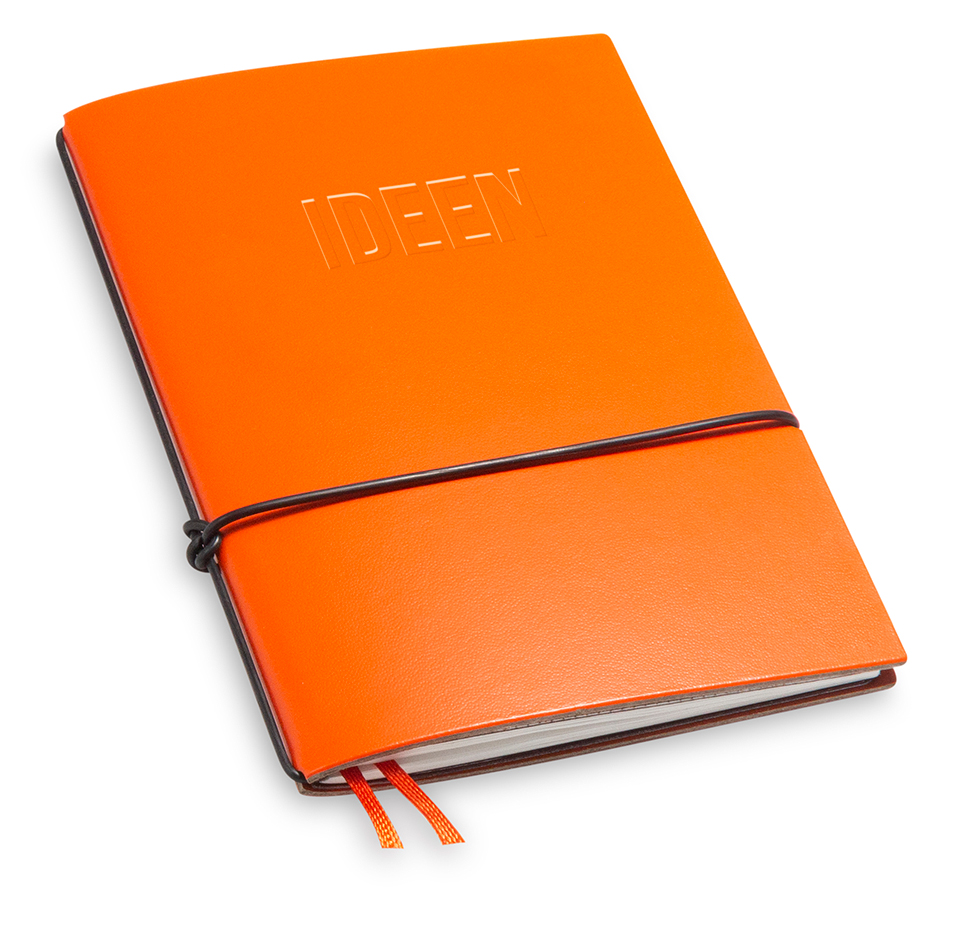 "IDEEN" A6 1er notebook Lefa orange with branding (L250)