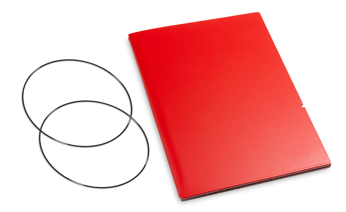 A6 Cover for 1 inlay, Lefa red incl. ElastiXs (L160)