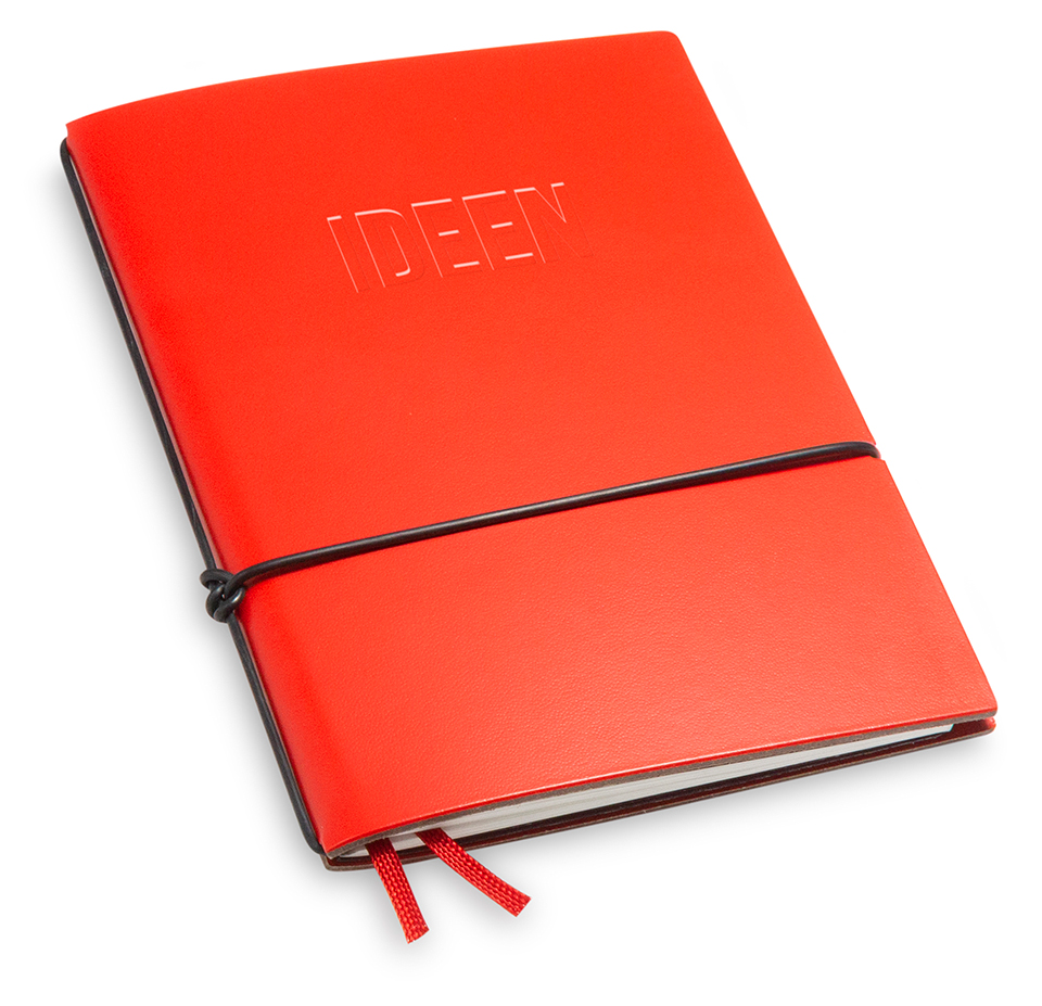 "IDEEN" A6 1er notebook Lefa red with branding (L160)