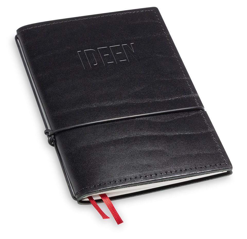 "IDEEN" A6 1er smooth leather black, 1 inlay (L140)