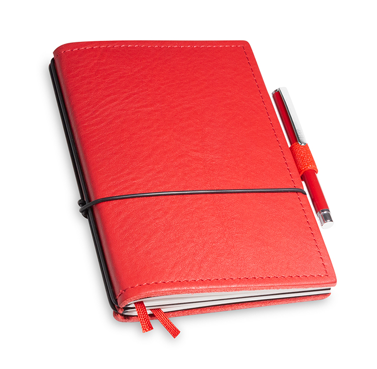 A6 2er notebook nature leather red in the BOX (L20)