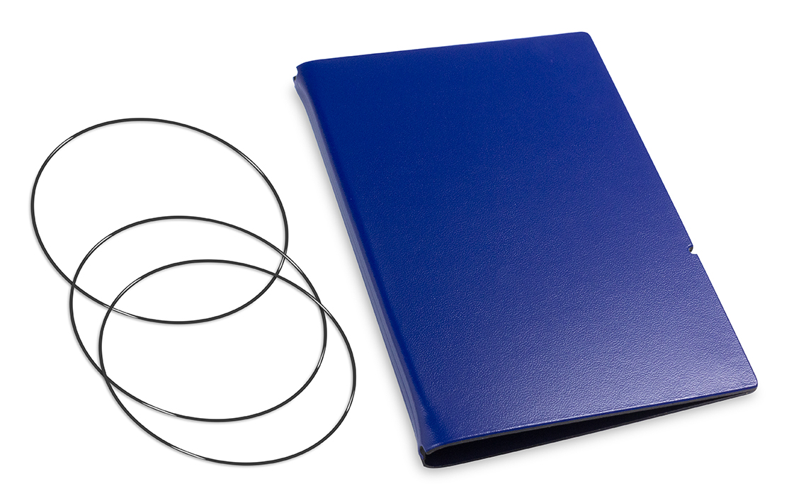 A6 Cover for 2 inlays, Lefa blue incl. ElastiXs (L280)