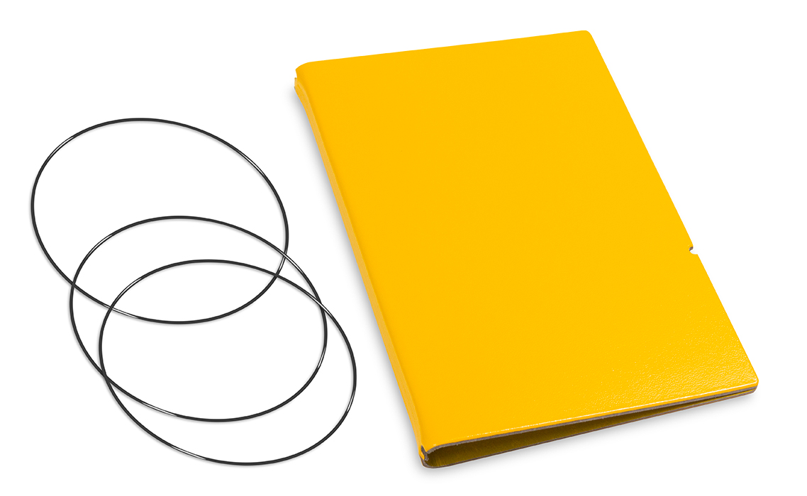 A6 Cover for 2 inlays, Lefa yellow incl. ElastiXs (L240)