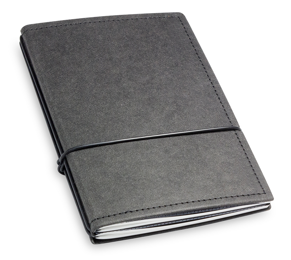 A6 2er notebook Texon black, 2 inlays (L210)