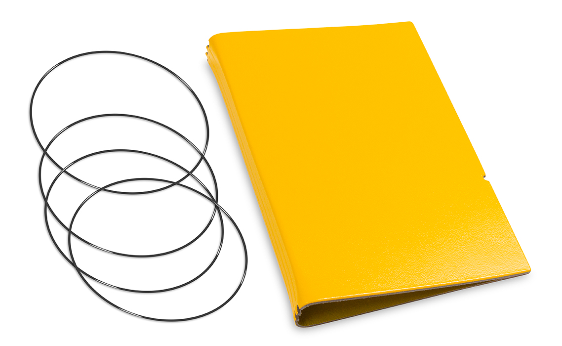 A6 Cover for 3 inlays, Lefa yellow incl. ElastiXs (L240)