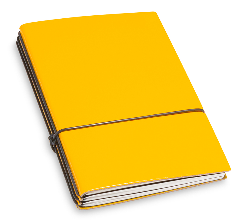 A6 3er Lefa notebook with weekly calendar 2024, coated yellow (L240)