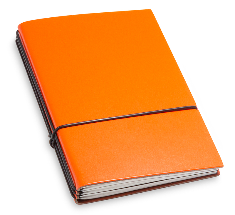 A6 3er Lefa notebook with weekly calendar 2024, coated orange (L250)