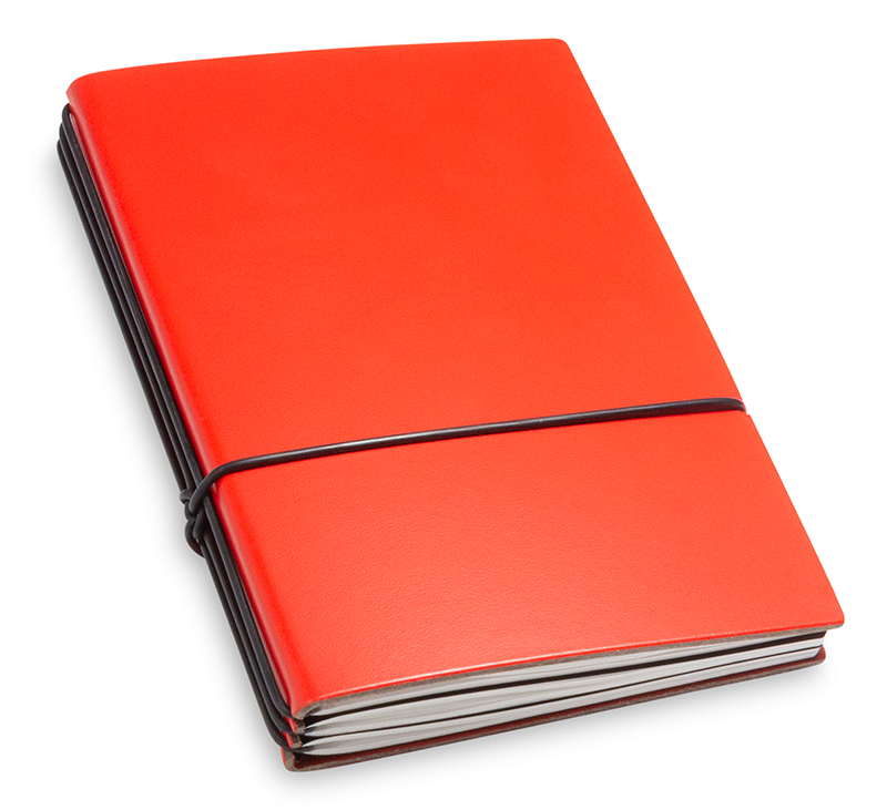 A6 3er Lefa notebook with weekly calendar 2024, coated red (L160)