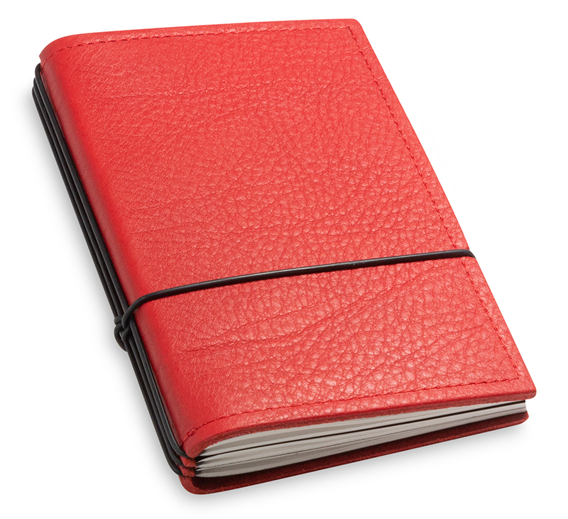 A6 3er leather nature with weekly calendar 2024, red (L20)