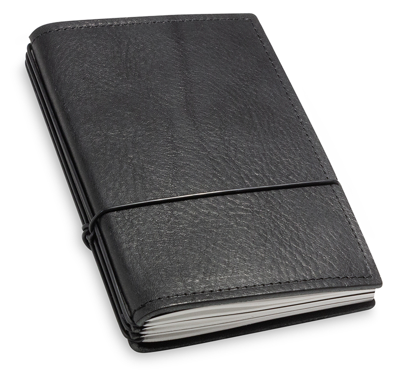 A6 3er leather nature with weekly calendar 2024, black (L40)
