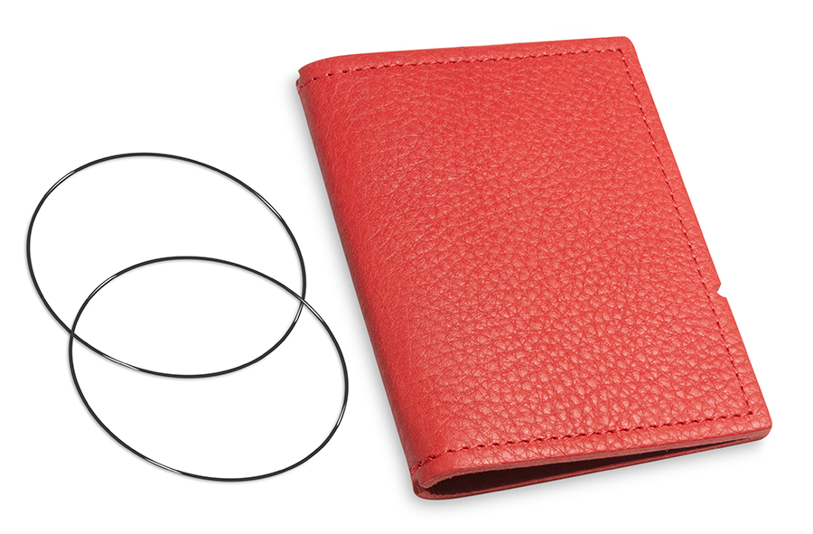 A7 Cover for 1 inlay, leather nature red incl. ElastiXs (L20)