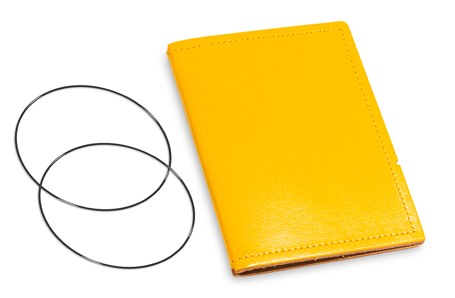 A7 Cover for 1 inlay, leather smooth yellow incl. ElastiXs (L70)
