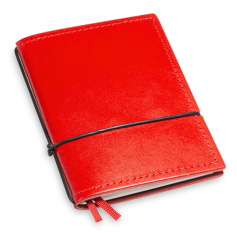 A7 1er cuir lisse rouge avec 1 carnet de notes (L90)