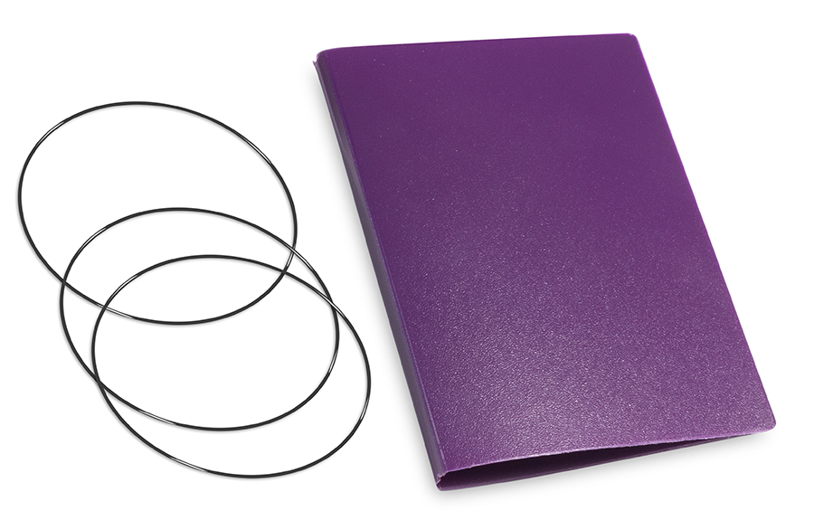 A7 Couverture pour 2 carnets, HardSkin violet, ElastiXs inclus