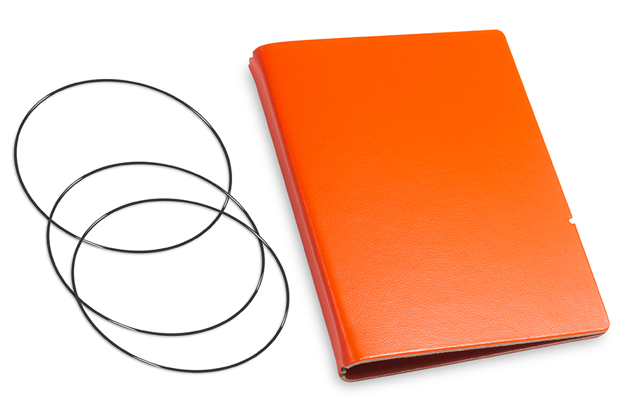 A7 Cover for 2 inlays, Lefa orange incl. ElastiXs (L250)