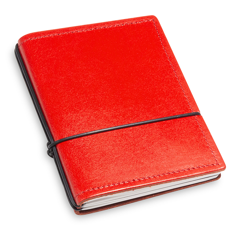 A7 2er cuir lisse rouge avec 2 carnets de notes (L90)