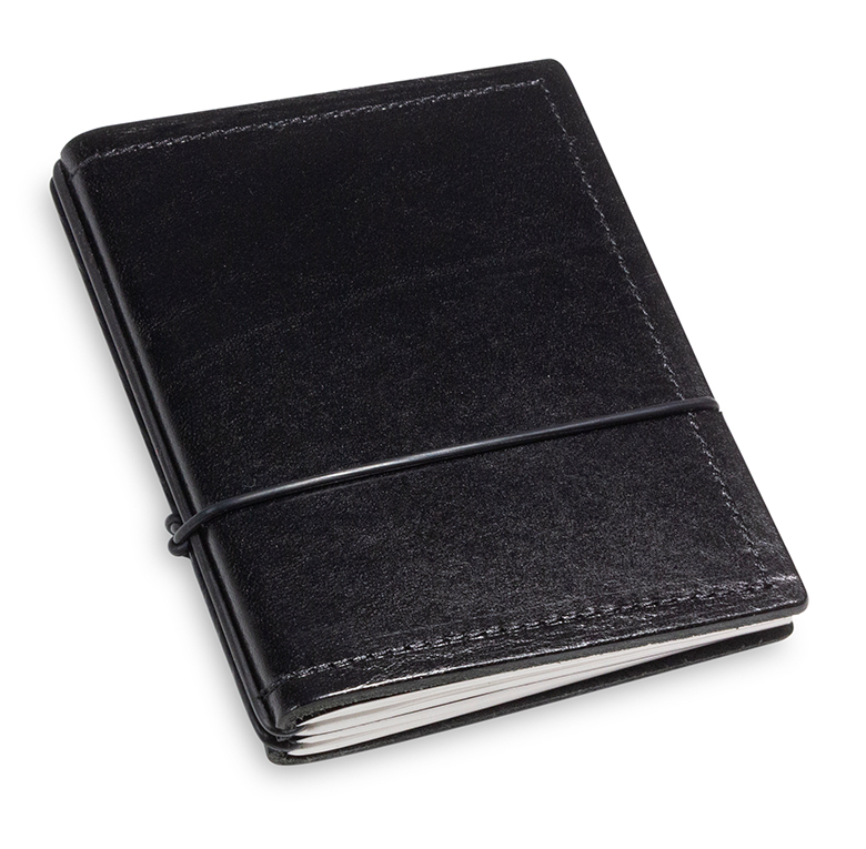 A7 2er smooth leather organizer with weekly calendar 2025, black (L140)
