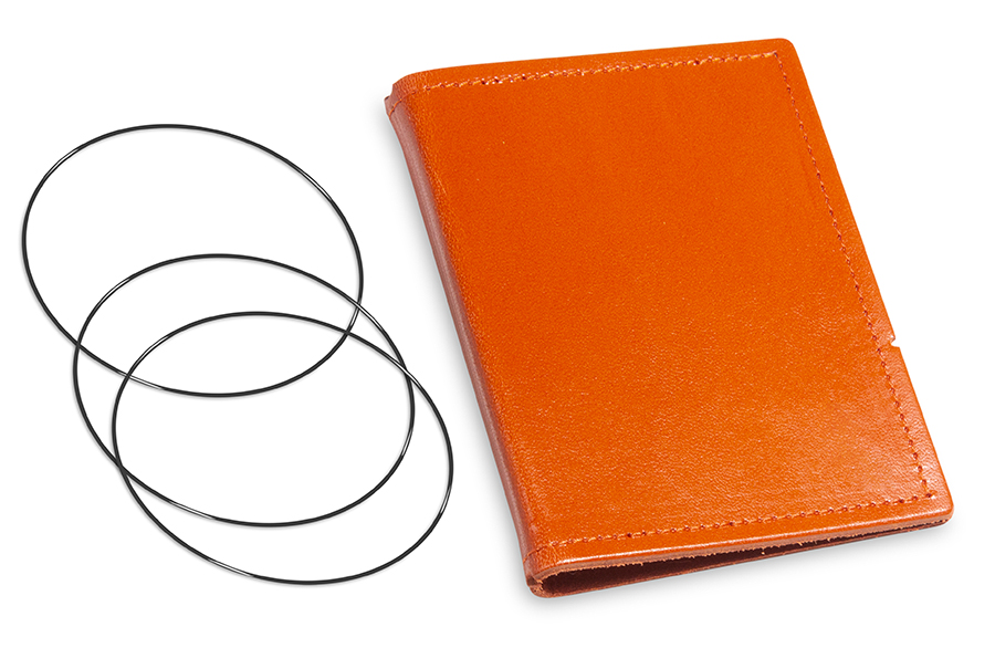 A7 Cover for 2 inlays, leather smooth terracotta incl. ElastiXs (L100A)