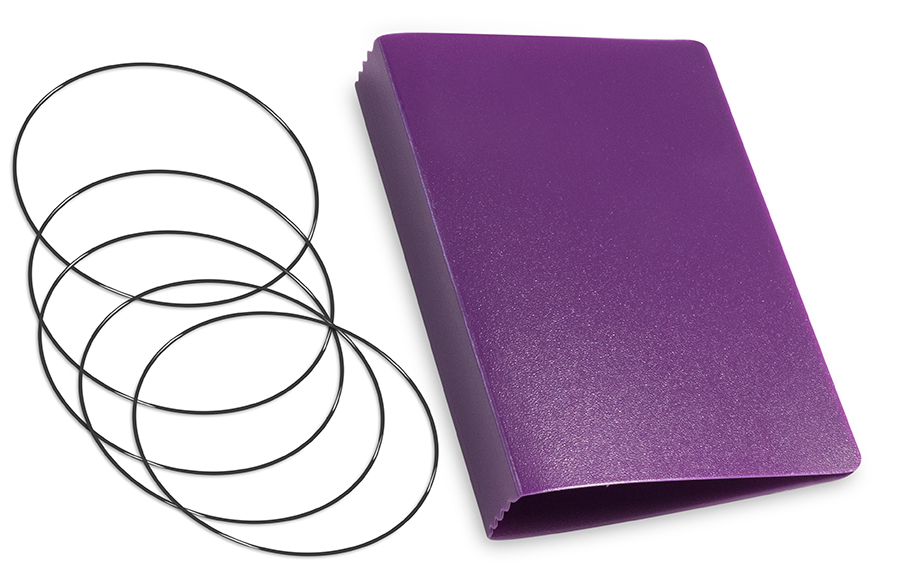 A7 Couverture pour 4 carnets, HardSkin violet, ElastiXs inclus