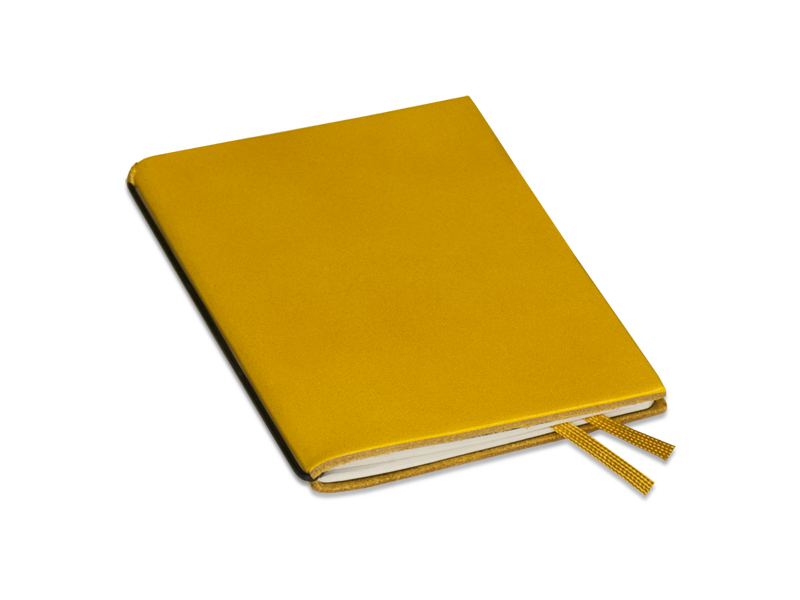 A7 1er cuir lisse jaune avec 1 carnet de notes (L70)