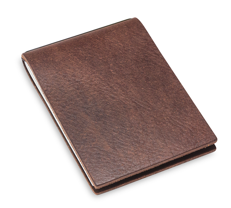 X-Steno cuir foulonné marron avec 1 carnet de notes (L30)