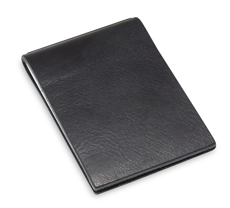 X-Steno cuir foulonné noir avec 1 carnet de notes (L40)