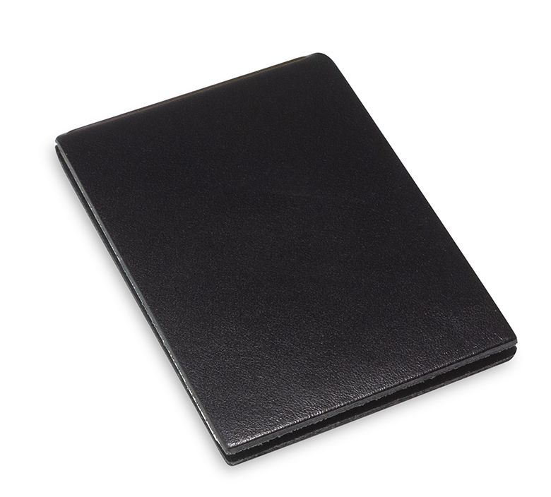 X-Steno cuir lisse noir avec 1 carnet de notes (L140)