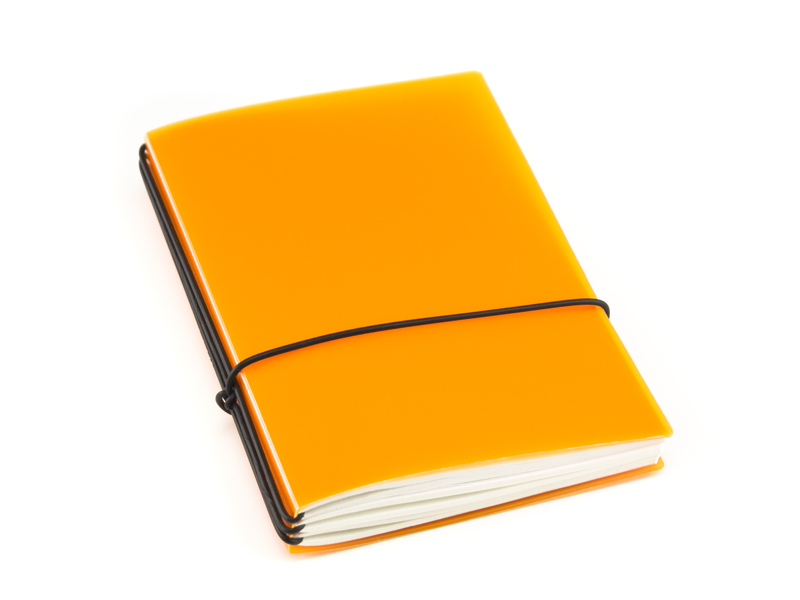 A6 3er HardSkin notebook tangerine, 3 inlays