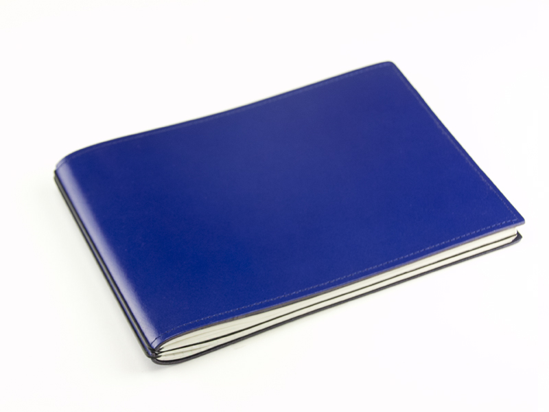 A5+ Landscape 3er notebook smooth leather blue, 3 inlays (L130)