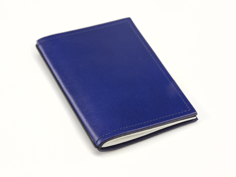 A7 1er cuir lisse bleu avec 1 carnet de notes (L130)