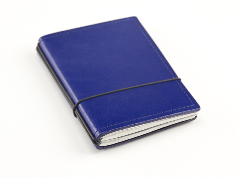 A7 2er cuir lisse bleu avec 2 carnets de notes (L130)