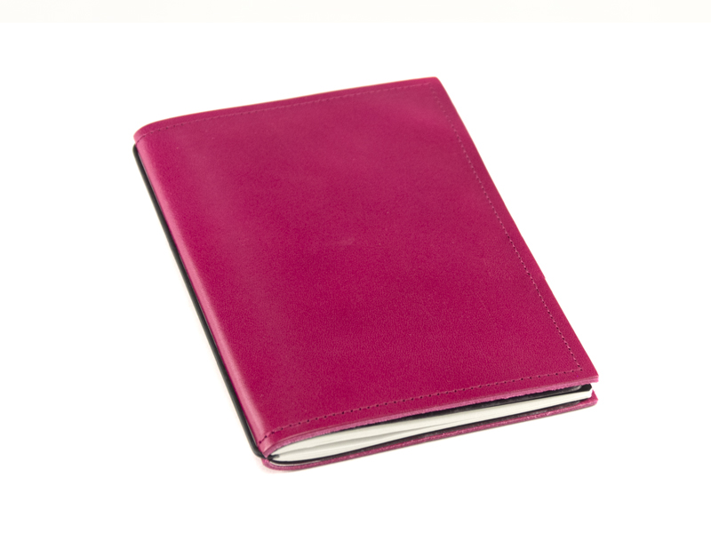 A7 2er smooth leather organizer with weekly calendar 2025, magenta (L140)