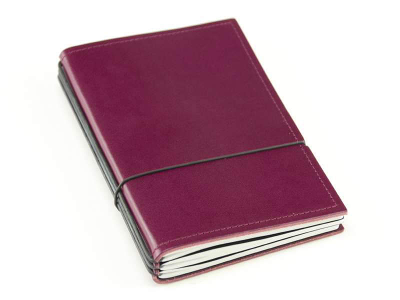 A6 3er notebook smooth leather purple, 3 inlays (L110)