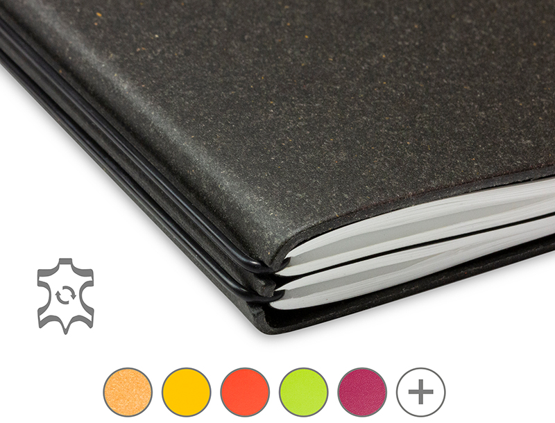 A5 Notebook Lefa* regenerated leather (1 to 4 inserts)