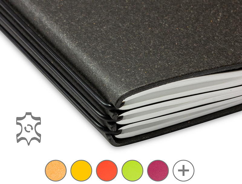 A6 Notebook Lefa* regenerated leather (1 to 3 inserts)