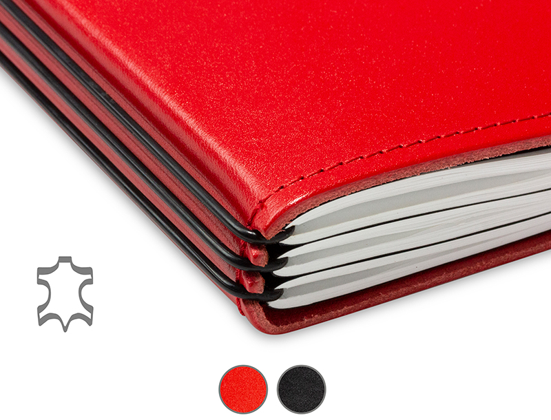 A6 Notebook Leather smooth satin-gloss (2 to 3 inserts)