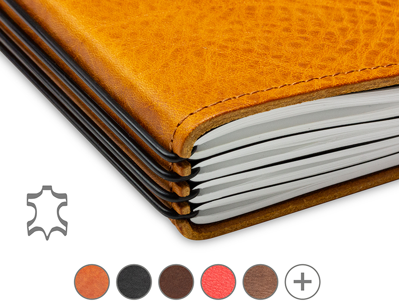 A5 Cover leather vegetable tanned for 1-4 inserts