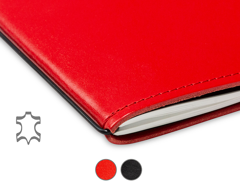 A6 Adressbook with branding smooth leather